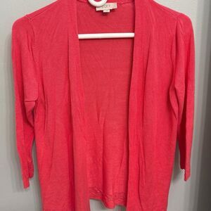 Loft Red cardigan with lace detailing #cardigan Size SM